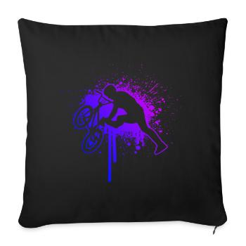 bmx jeune bmx vélo cyclisme hommes bmx bike - Housse de coussin décorative 45 x 45 cm - noir - Devant