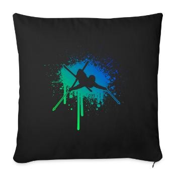 Herren Freestyle Ski Ski Jumping Slopestyle - Sofakissenbezug 45 x 45 cm - Schwarz - Vorne