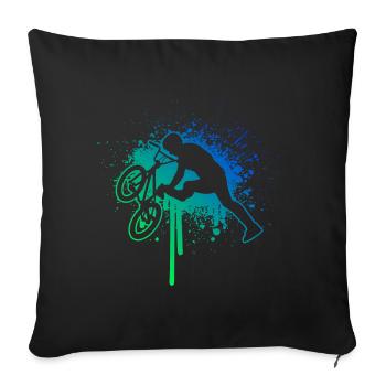 bmx vélo vélo femmes hommes cyclisme bmx - Housse de coussin décorative 45 x 45 cm - noir - Devant