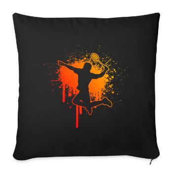 Badminton Player Men's Badminton Badminton Badminton - Sofa pillowcase 17,3'' x 17,3'' (45 x 45 cm) - black - Front