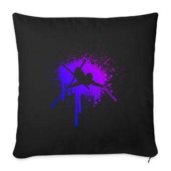 Ski Jumping Herren Freestyle Ski Slopestyle - Sofakissenbezug 45 x 45 cm - Schwarz - Vorne