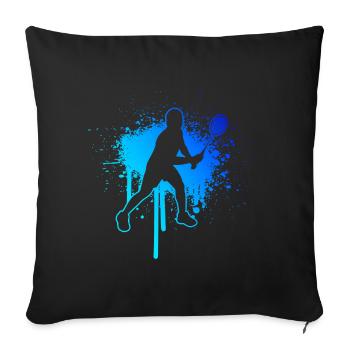 Badminton Joueur De Squash Badminton Badminton Hommes - Housse de coussin décorative 45 x 45 cm - noir - Devant
