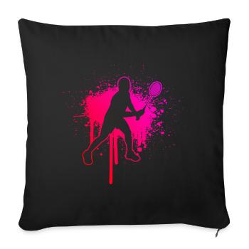Badminton Squash Badminton Men's Women's Badmintons - Sofa pillowcase 17,3'' x 17,3'' (45 x 45 cm) - black - Front
