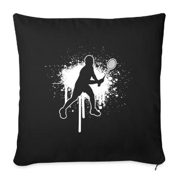Badminton Player Badminton Squash Badminton - Sofa pillowcase 17,3'' x 17,3'' (45 x 45 cm) - black - Front