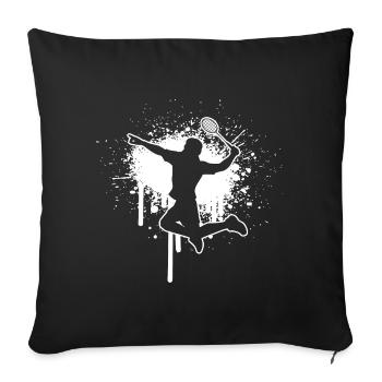Badminton Hommes Badminton Femmes Badminton Joueuse - Housse de coussin décorative 45 x 45 cm - noir - Devant