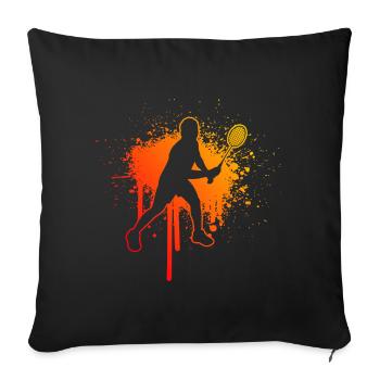 Badminton Féminin Badminton Joueur Squash Hommes - Housse de coussin décorative 45 x 45 cm - noir - Devant