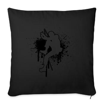 Bouldern Climbing Herren Damen Bouldering - Sofakissenbezug 45 x 45 cm - Schwarz - Vorne