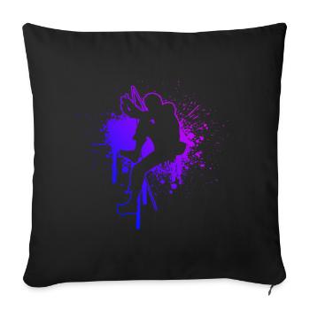 Boulder Climber Kletterer Bouldern Bouldering - Housse de coussin décorative 45 x 45 cm - noir - Devant