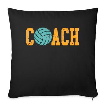 Vintage Volleyball Coach Designs T-Shirt Present - Sofa pillowcase 17,3'' x 17,3'' (45 x 45 cm) - black - Front