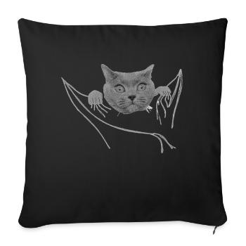 Cat in your pocket Cat - Sofa pillowcase 17,3'' x 17,3'' (45 x 45 cm) - black - Front