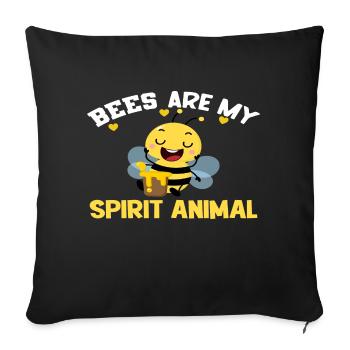 Les abeilles sont mon animal spirituel - Housse de coussin décorative 45 x 45 cm - noir - Devant