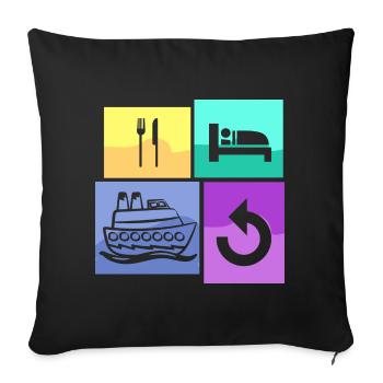 Croisière familiale - Housse de coussin décorative 45 x 45 cm - noir - Devant