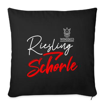 Winegod funny saying Riesling Schorle - Sofa pillowcase 17,3'' x 17,3'' (45 x 45 cm) - black - Front