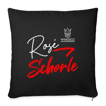 Winegod funny saying Rosé Schorle - Sofa pillowcase 17,3'' x 17,3'' (45 x 45 cm) - black - Front