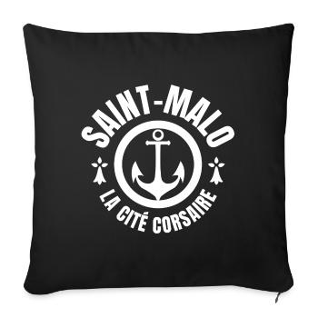 Bretagne, fierté Bretonne, vive la Bretagne - Housse de coussin décorative 45 x 45 cm - noir - Devant