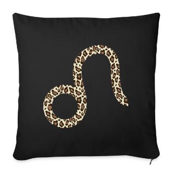 Signe du zodiaque Lion - Housse de coussin décorative 45 x 45 cm - noir - Devant