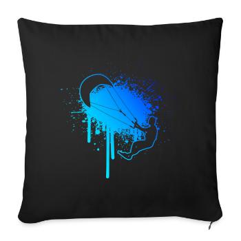 Kitesurfing Kitesurfing Kitesurf Men Kiting - Sofa pillowcase 17,3'' x 17,3'' (45 x 45 cm) - black - Front