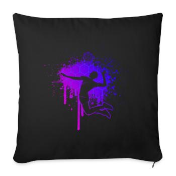 Volleyball Player Volley Beach Volley Volleyball - Sofa pillowcase 17,3'' x 17,3'' (45 x 45 cm) - black - Front