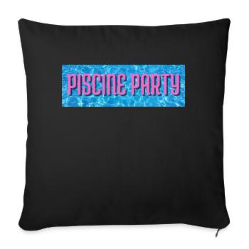 piscine party - Housse de coussin décorative 45 x 45 cm - noir - Devant