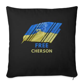 Free Cherson T-Shirt Ukraine Flagge Frau Geschenk - Sofakissenbezug 45 x 45 cm - Schwarz - Vorne
