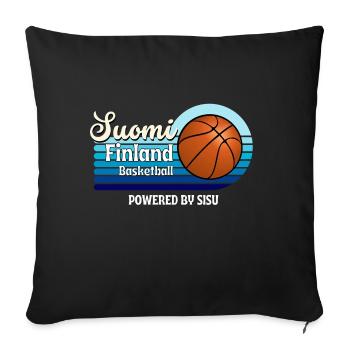 Suomi Finland Basketball - Sofa pillowcase 17,3'' x 17,3'' (45 x 45 cm) - black - Front