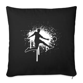 Joueuses de football Masculin Footballeurs Football Sp - Housse de coussin décorative 45 x 45 cm - noir - Devant