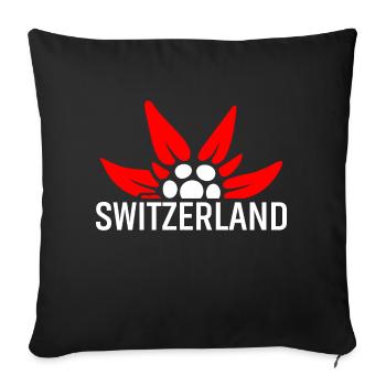 Swiss gentian - Sofa pillowcase 17,3'' x 17,3'' (45 x 45 cm) - black - Front