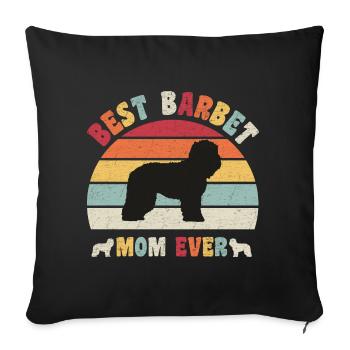 Best Barbet mom ever dog lovers vintage retro - Sofa pillowcase 17,3'' x 17,3'' (45 x 45 cm) - black - Front