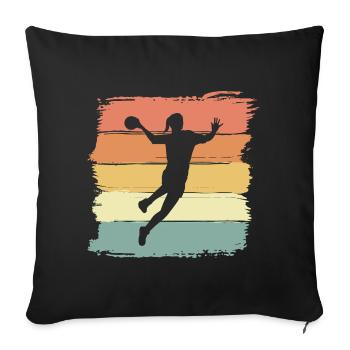 Handball féminin rétro vintage Handball Player - Housse de coussin décorative 45 x 45 cm - noir - Devant