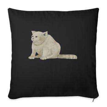 Gros chat gâté - Housse de coussin décorative 45 x 45 cm - noir - Devant