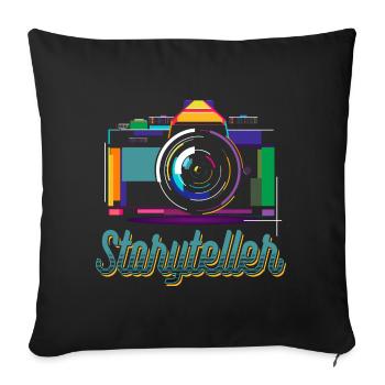 Photographer Storyteller Content Creator - Sofa pillowcase 17,3'' x 17,3'' (45 x 45 cm) - black - Front