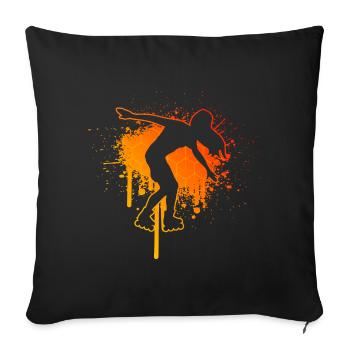 Roller Skating Hommes Patin à roulettes Femmes - Housse de coussin décorative 45 x 45 cm - noir - Devant