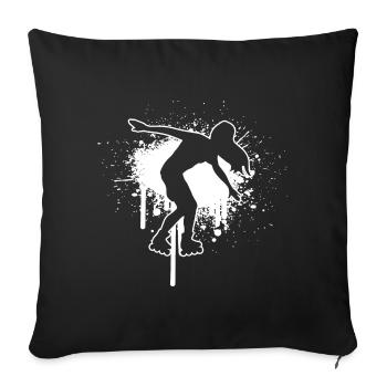 Roller Skating Roller Skating Women Men - Sofa pillowcase 17,3'' x 17,3'' (45 x 45 cm) - black - Front
