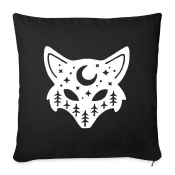 Weißes Fuchs-Totem der Natur - Sofakissenbezug 45 x 45 cm - Schwarz - Vorne