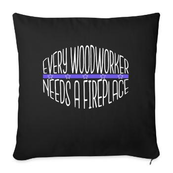 menuisiers hommes un charpentiers tshirts de prière - Housse de coussin décorative 45 x 45 cm - noir - Devant