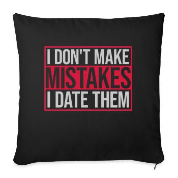 Date Erreurs Citation Logo - Housse de coussin décorative 45 x 45 cm - noir - Devant
