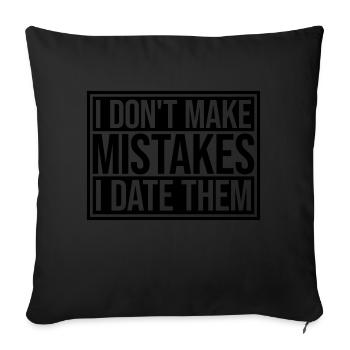 Date Erreurs Citation Logo - Housse de coussin décorative 45 x 45 cm - noir - Devant