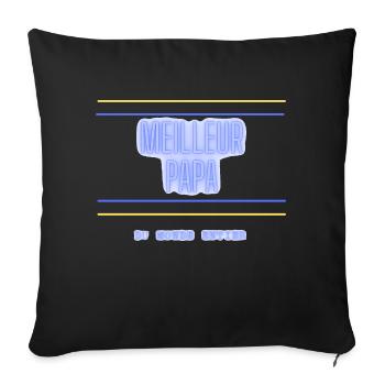 Meilleur PAPA - Housse de coussin décorative 45 x 45 cm - noir - Devant