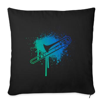 Brass Instrument Men's Brass Band Women - Sofa pillowcase 17,3'' x 17,3'' (45 x 45 cm) - black - Front