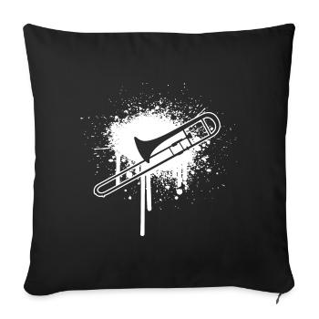 Messieurs Tromboniste Trombone Ténor Trombone Brass Band - Housse de coussin décorative 45 x 45 cm - noir - Devant