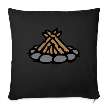 Feu de camp sans feu Camping - Housse de coussin décorative 45 x 45 cm - noir - Devant