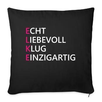 Elke Name Geschenk - Sofakissenbezug 45 x 45 cm - Schwarz - Vorne