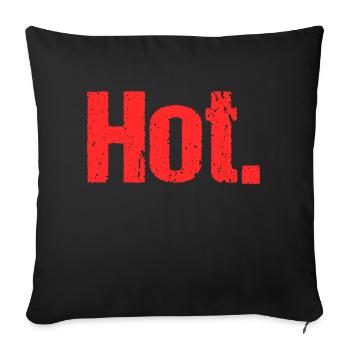 Hot. - Sofa pillowcase 17,3'' x 17,3'' (45 x 45 cm) - black - Front