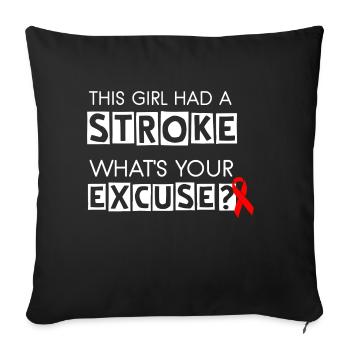 This Girl Had A Stroke - Sofa pillowcase 17,3'' x 17,3'' (45 x 45 cm) - black - Front