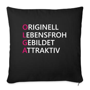 Olga Name Geschenk - Sofakissenbezug 45 x 45 cm - Schwarz - Vorne