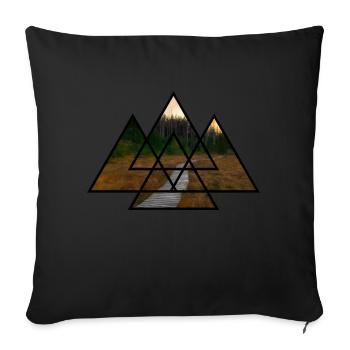 T-Shirt Triangle Forest Gift Sentier de randonnée Nature - Housse de coussin décorative 45 x 45 cm - noir - Devant