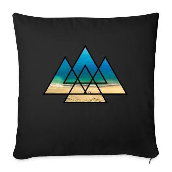 T-Shirt Triangle Beach Holiday Sea Gift Holidays - Sofa pillowcase 17,3'' x 17,3'' (45 x 45 cm) - black - Front