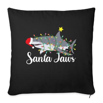 Funny Santa Claus pun Santa Jaws Xmas - Sofa pillowcase 17,3'' x 17,3'' (45 x 45 cm) - black - Front