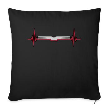 Pulse Rate Frequency Pages Book - Sofa pillowcase 17,3'' x 17,3'' (45 x 45 cm) - black - Front