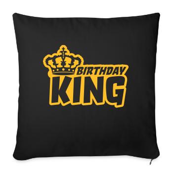 Logo de la Couronne Anniversaire Roi - Housse de coussin décorative 45 x 45 cm - noir - Devant